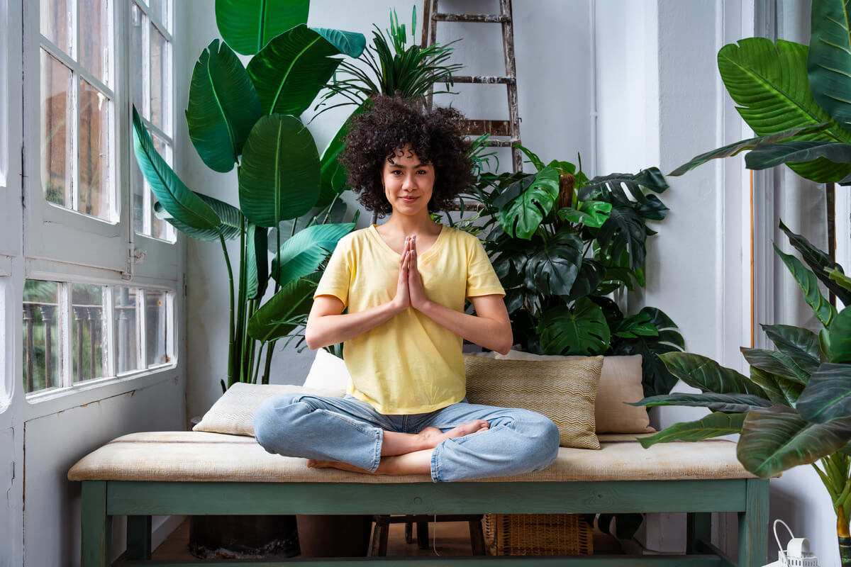 beautiful latino woman at home